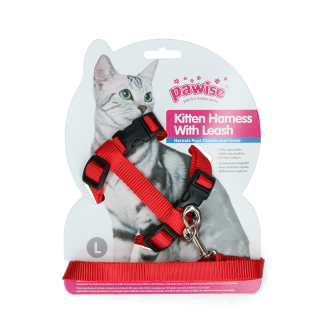 Harnais pour Chatons Pawise avec Laisse - Rouge/Bleu 22x15x3 cm
