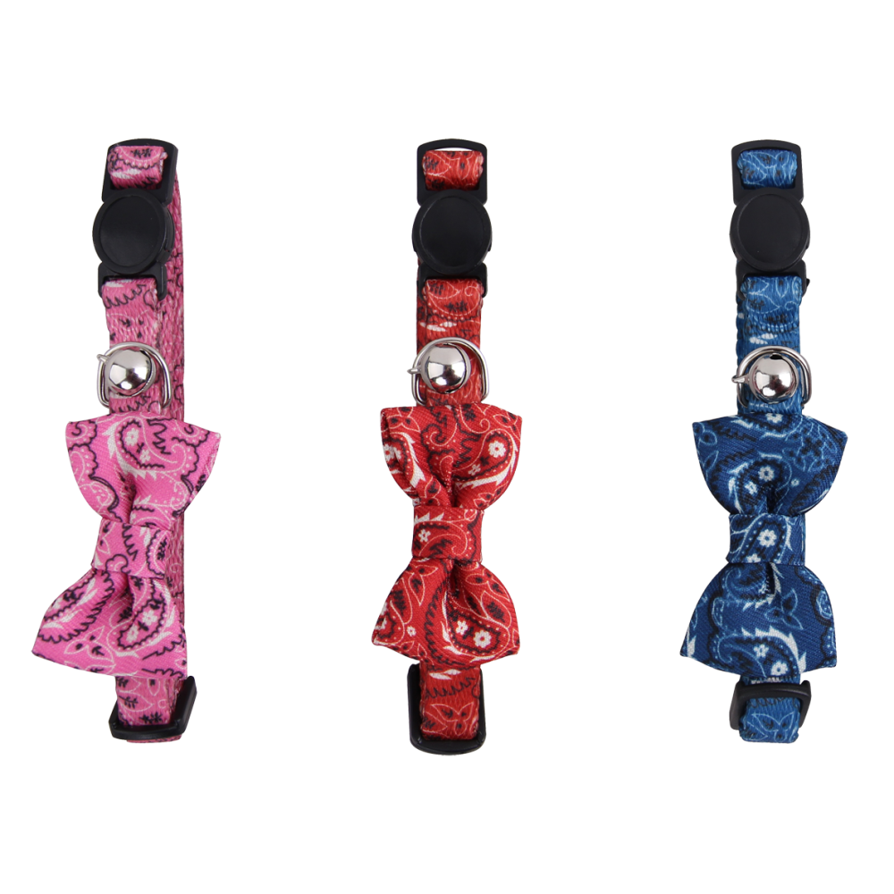 Collier pour Chat Pawise avec Nœud Papillon Rouge - Élégance Féline