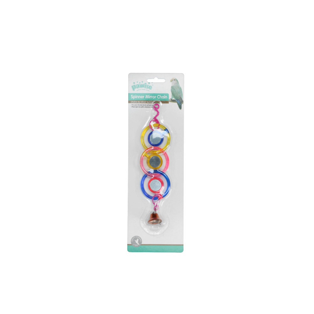 Pawise Spinner Mirror Chain: Chaîne à Miroir Amusante pour Oiseaux