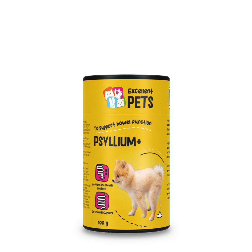 Excellent Pets Chien Psyllium+ 100 g - Fibres Naturelles Digestion Optimal