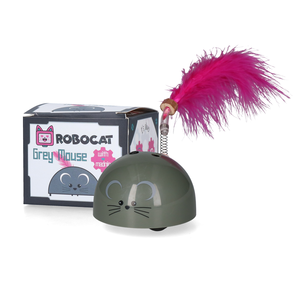 Robocat: Souris Grise Élégante pour Chats - 7x8x6 cm