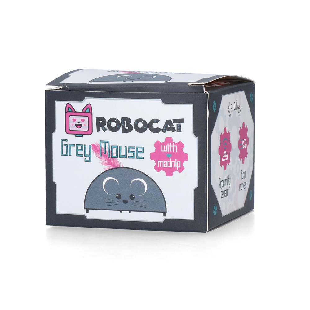Robocat: Souris Grise Élégante pour Chats - 7x8x6 cm