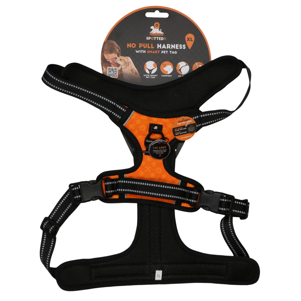 Harnais Anti-Traction Orange XL pour Chien Spotted! Pro