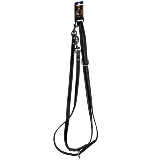 Spotted! Pro Laisse de Dressage en Cuir Noir 2 x 250 cm
