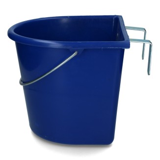 Mangeoire portable vPlast avec crochets et poignée 15 l Bleu foncé
