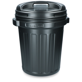 Seau de rangement avec couvercle Noir 40 litres Noir