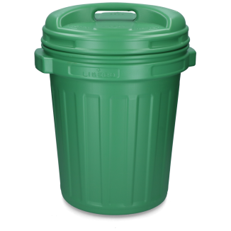 Seau de rangement avec couvercle Noir 40 litres Vert
