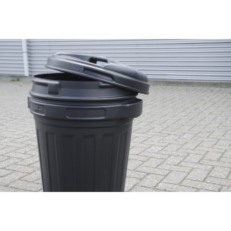 Seau de rangement avec couvercle 70 litres Noir