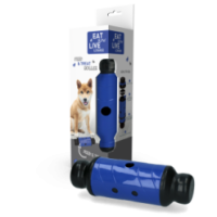 Mangeoire et distributeur de friandises roulant bleu L Eat Slow Live Longer