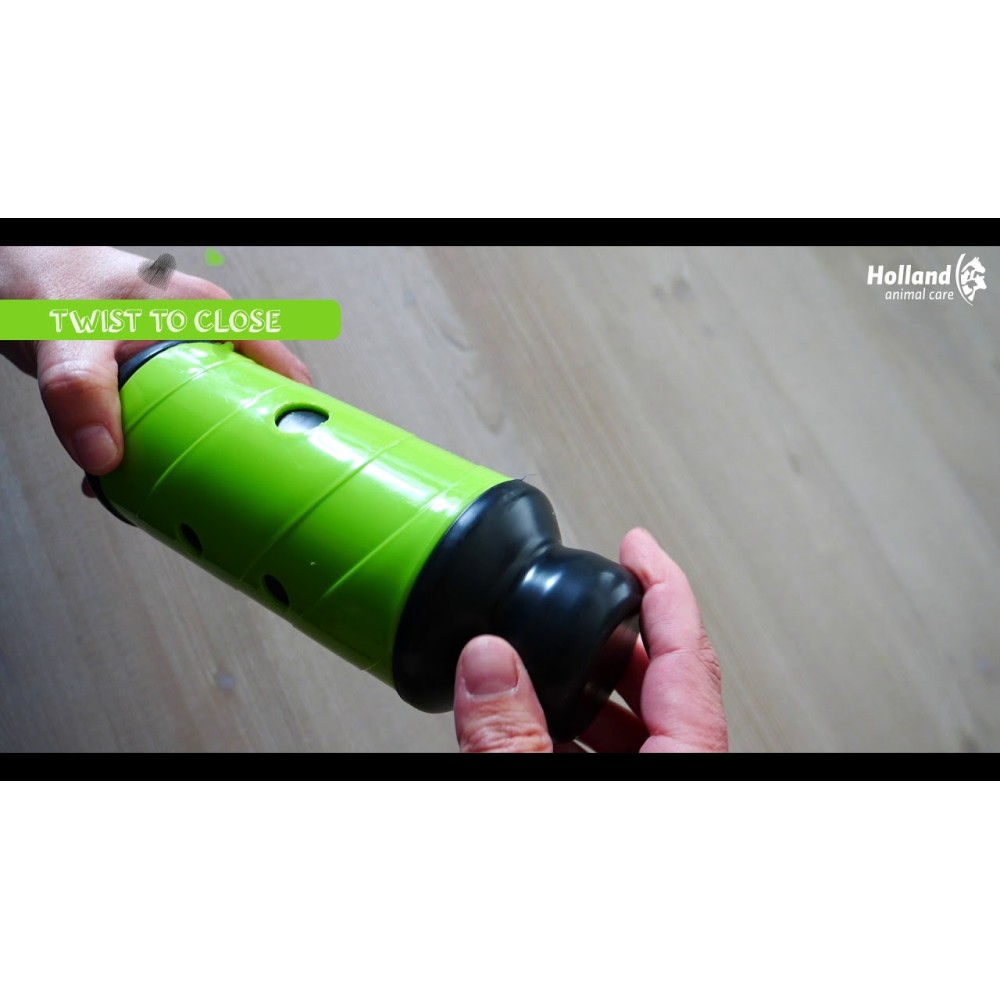 Mangeoire et distributeur de friandises roulant bleu L Eat Slow Live Longer