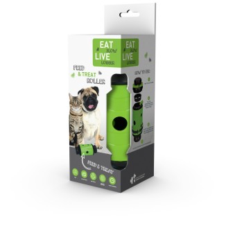 Mangeoire et distributeur de friandises roulant vert S Eat Slow Live Longer