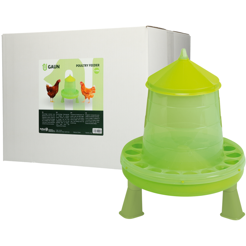 Mangeoire pour volaille Gaun avec pieds Vert Citron 4 kg