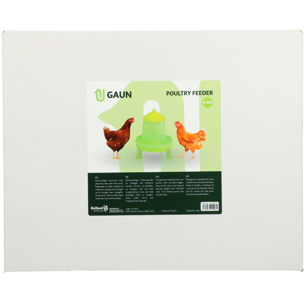 Mangeoire pour volaille Gaun avec pieds Vert Citron 4 kg