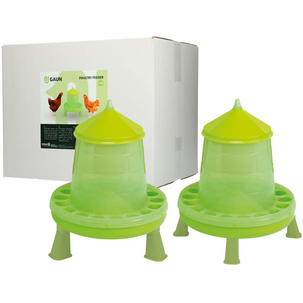 Mangeoire pour volaille Gaun avec pieds Vert Citron 4 kg