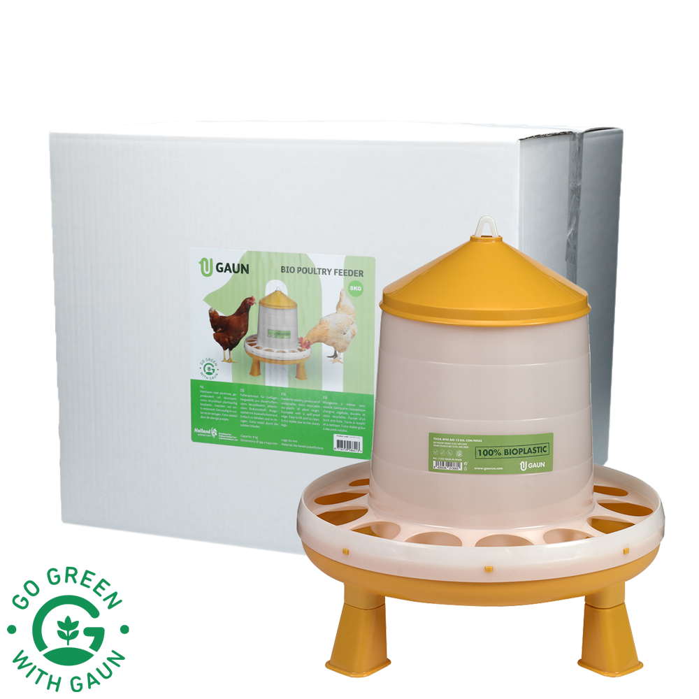Distributeur de nourriture pour volaille Gaun avec pieds Bio Green Citron 8 kg