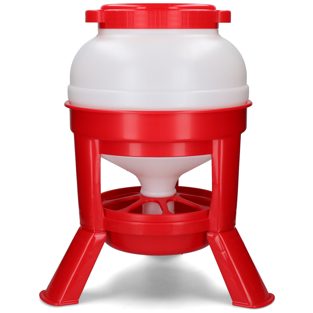 Mangeoire pour volaille Gaun avec pieds Rouge 20 l