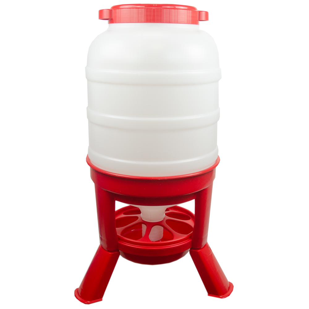 Mangeoire pour volaille Gaun avec pieds Rouge 40 l